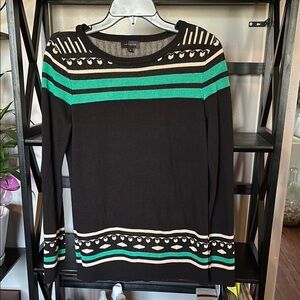 Black and Green Striped Sweater